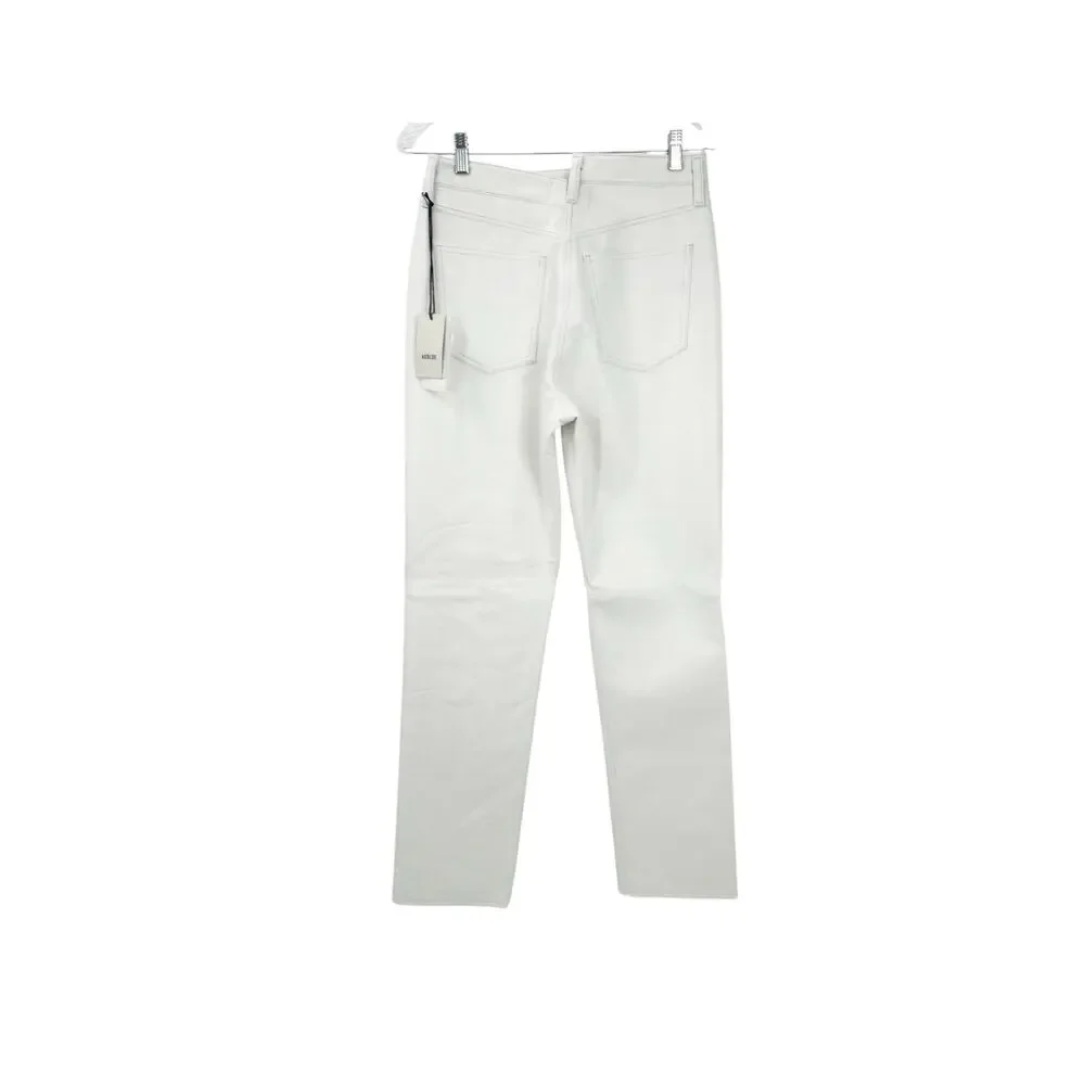 Agolde A9082-1285 Recycled Leather Criss Cross Straight Lace White Size 26 NWT - Picture 7 of 13